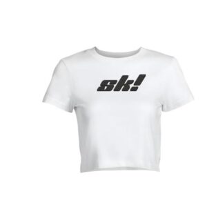 SK! White Girlie Crop Top